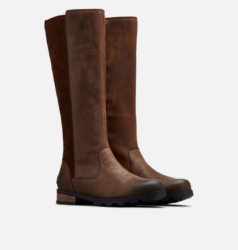 Sorel Dam Gummistövlar Svarta Brun - Emelie™ Tall Låga - HCR-276415